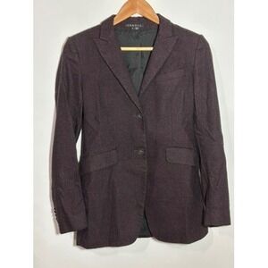 Theory Women's Blazer Size 6 Wool Angora‎ Blazer Jacket Purple Dark Academia